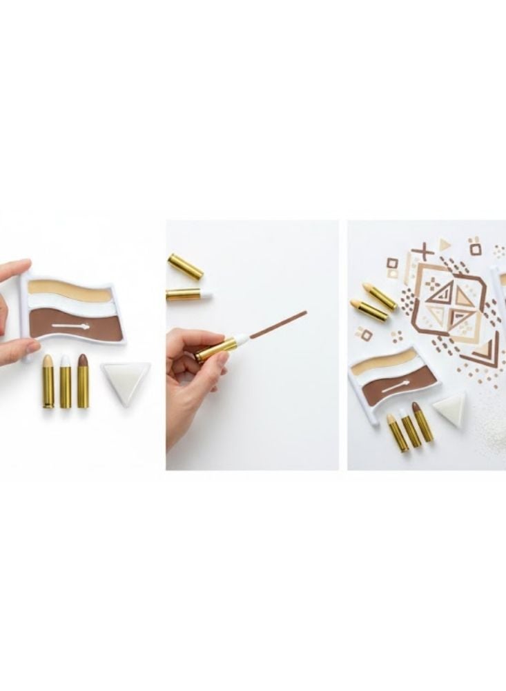 Premium Saudi Founding Day Face Paint Colors Set – National Day Makeup & Drawing Kit with Flag Design Tools - Image 3